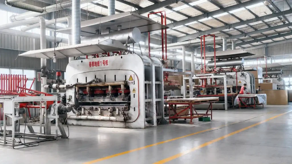 Laminate flooring hot press